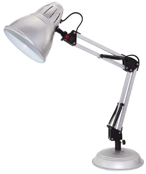 ACA DECOR Retro stolná lampa UFFICIO, strieborná