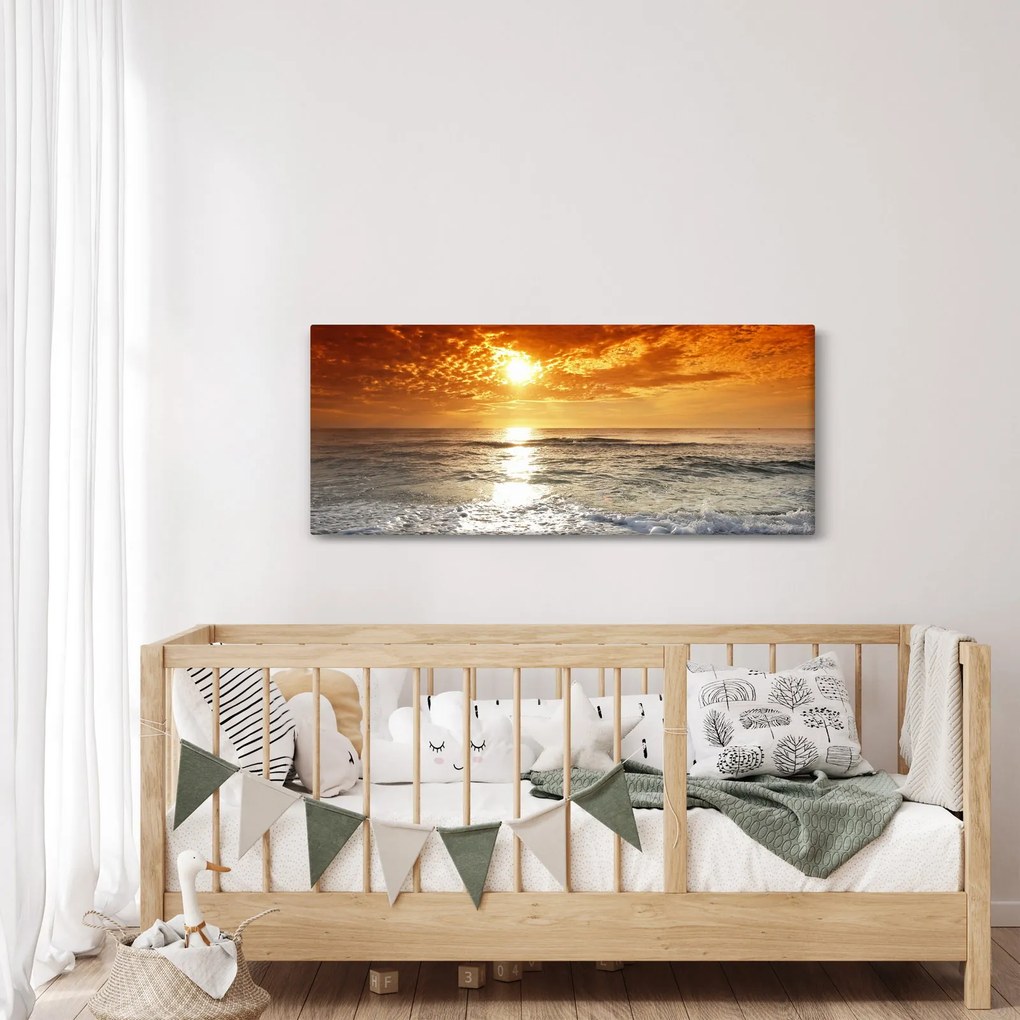 Obraz západ slnka na Korzike (120x50 cm)