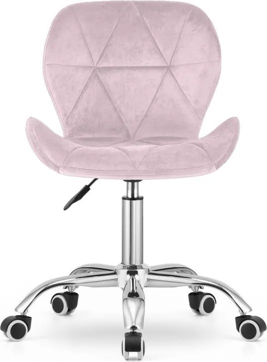 Set do pracovne ZARIMO stôl 80x40 cm dub sonoma + kreslo AVOLA VELVET ružové