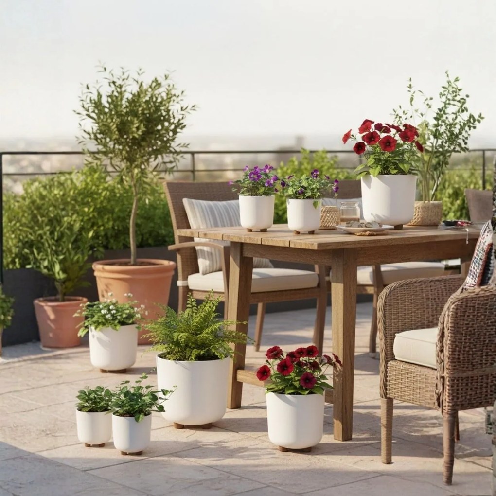 PLASTOVÝ KVETINÁČ TERRA 24X27,5 CM BIELA