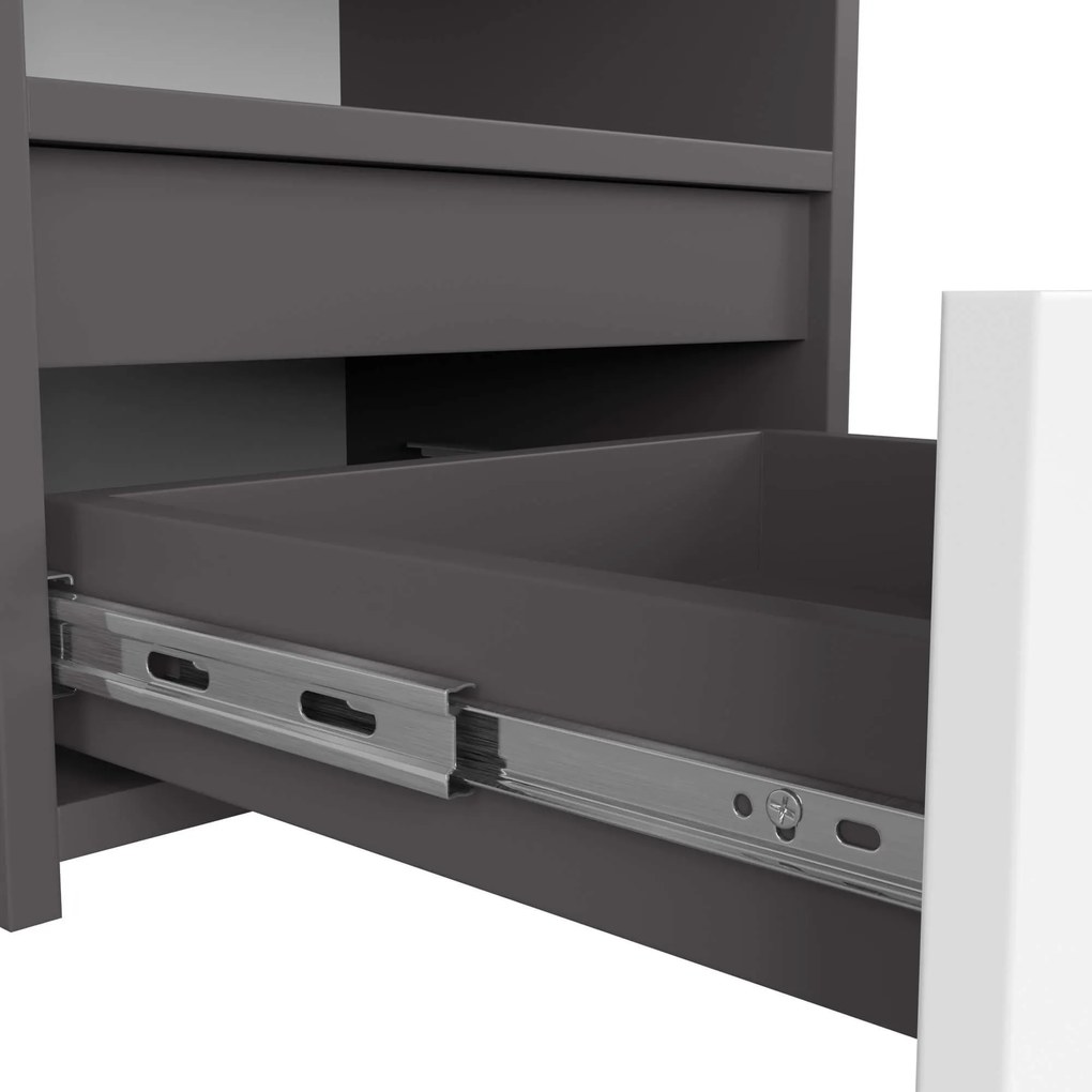 Nočný stolík CL1 40 cm grafitovo šedý/biely