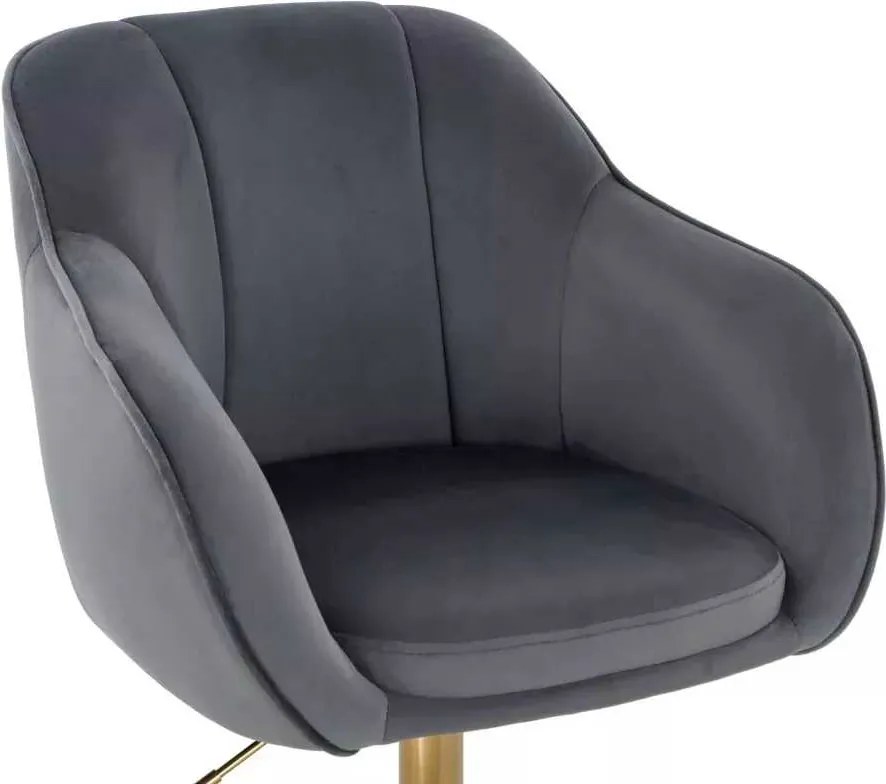 LuxuryForm DESIGN Stolička AVOLA VELUR na zlatom kríži - tmavosivá