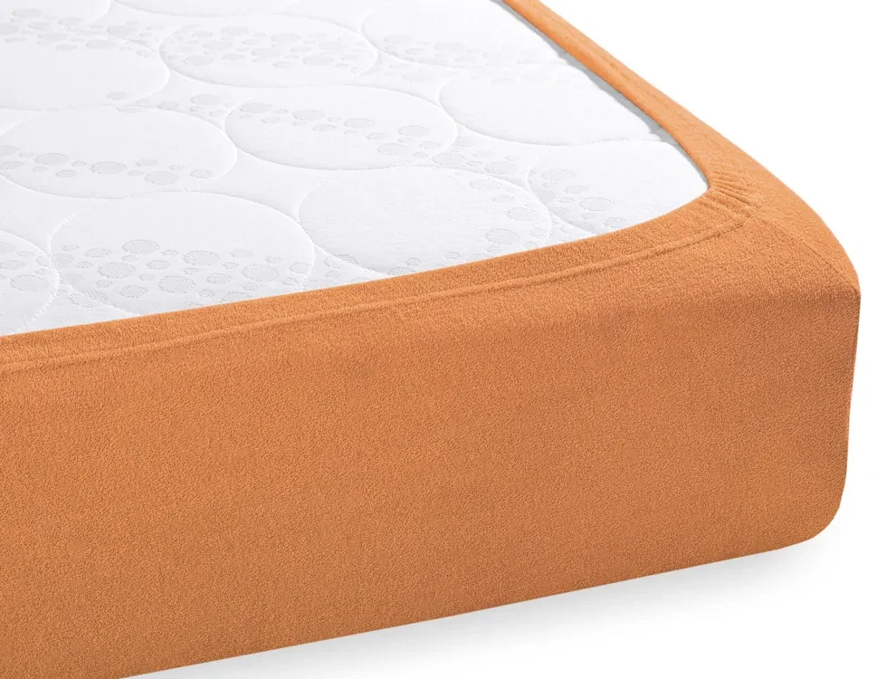 Froté napínacie prestieradlo na vysoký matrac FR-022 Okrové 180 x 200 - výška 30 cm