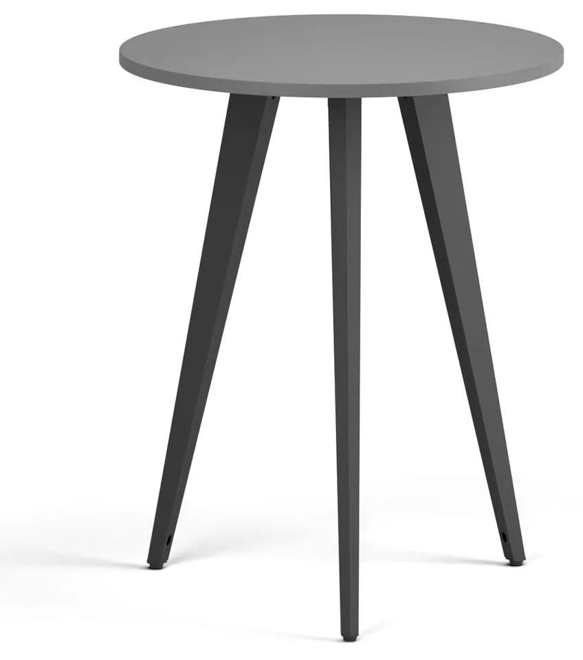 Konferenčný stôl PRIMO VIBE, priemer 60 cm, čierna podnož, grafit