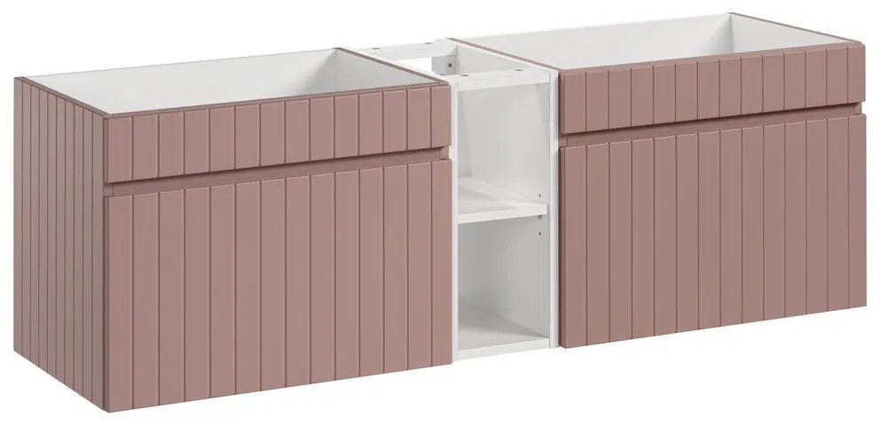 Závesná skrinka pod umývadlo Iconic 140 cm biela/ružová