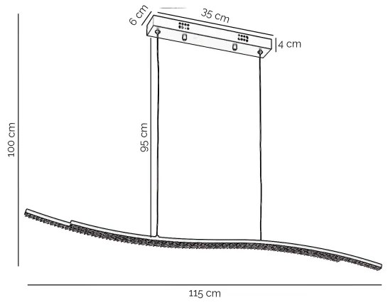 ONLI - LED Luster na lanku ONDA LED/30W/230V 4000K čierna