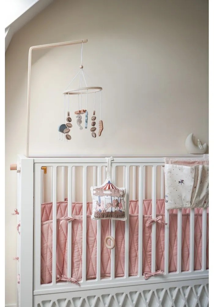 Svetloružový mantinel do postieľky z Bio bavlny 365 cm Blossom Pink – Cam Cam Copenhagen