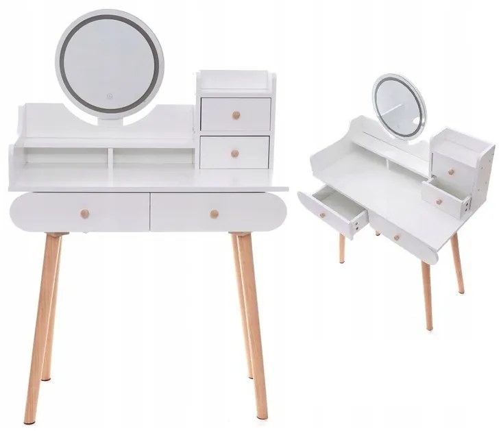 Elegantný toaletný stolík s LED svetlom v škandinávskom dizajne