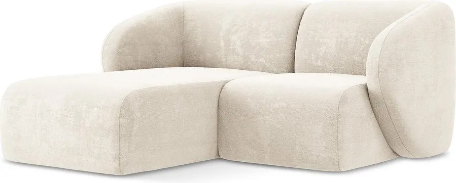 Béžová ženilková rohová pohovka (ľavý roh/s leňoškou) Lani – Makamii