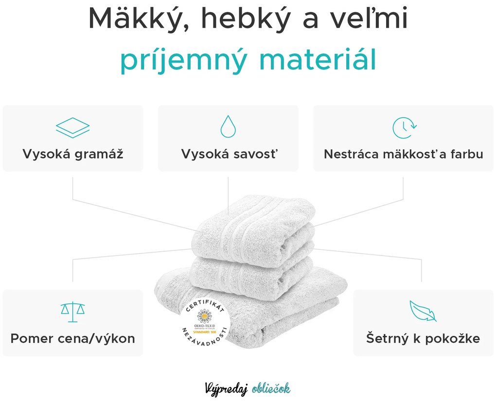 Uterák Classic 70 x 140 cm biela, 100% bavlna