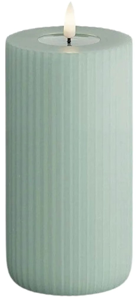 DeluxeHomeart LED sviečka Solid Stripe Salvie Green 15 cm