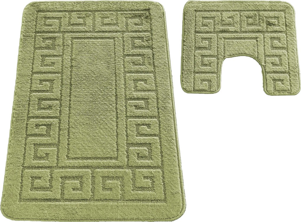 DY Kúpeľňová sada koberčekov s výrezom Montana Ethnic - zelená