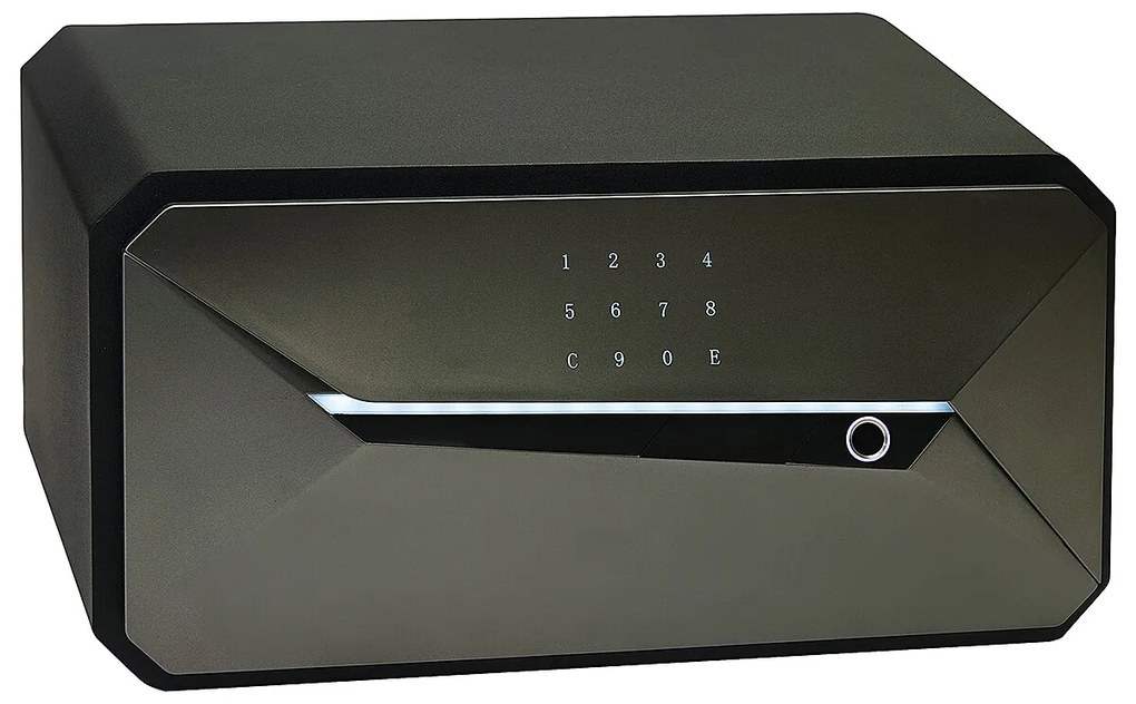 Oceľový sejf s elektronickým zámkom na číselný kód a odtlačok prsta RICHTER RS.23.DE.FIN, RICHTER černá