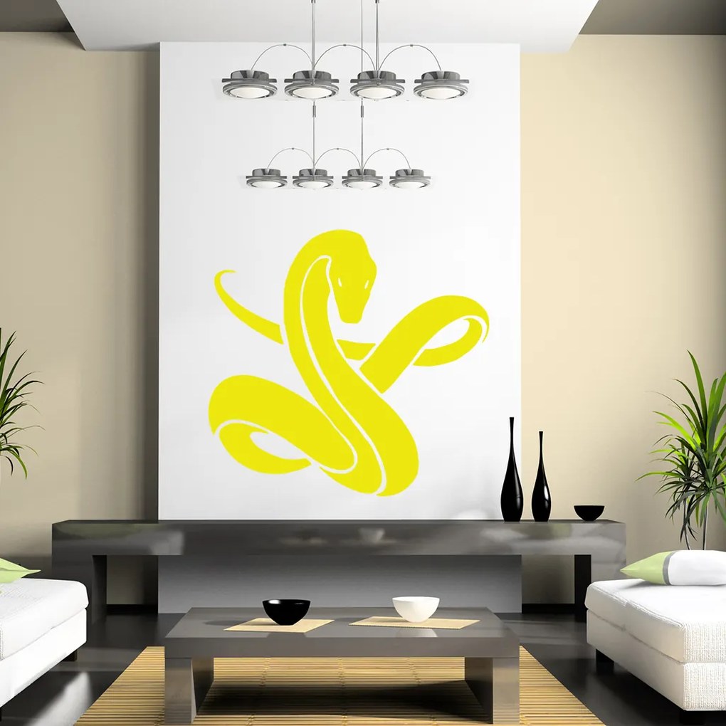 Veselá Stena Samolepka Hadí tanec Farba: oranžová, Veľkosť: 80 x 76 cm