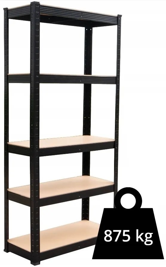 Regál Belt 180 cm čierny