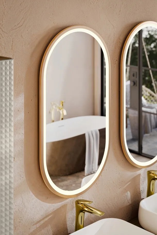 LED zrkadlo APOLLO 2 90x50 cm