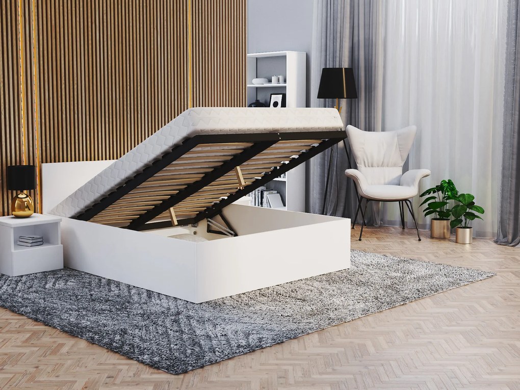Jednolôžková posteľ s úložným priestorom Buster 120x200 - biela