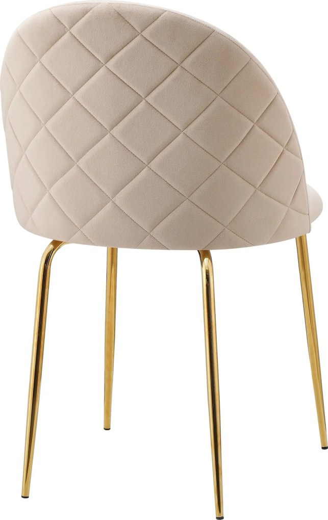 Jedálenská stolička FARGO Velvet - béžová/zlatá
