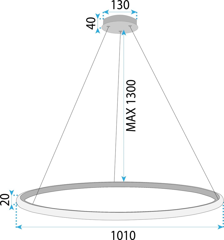 Toolight Toolight, LED stropné osvetlenie 100cm, 60W, 3000K, LHJ006-CP, zlatá matná, OSW-60003