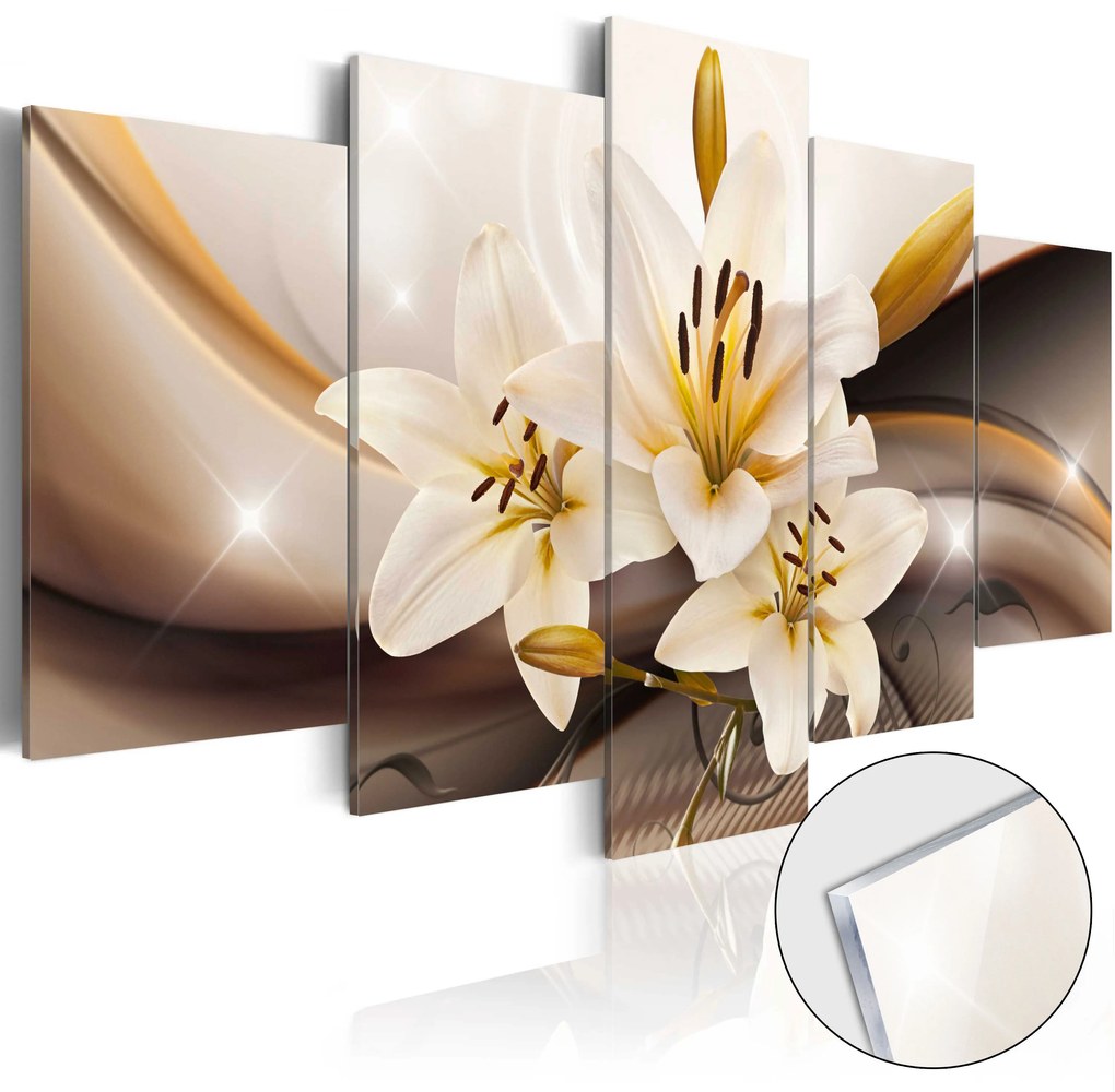 Artgeist Obraz na akrylátovom skle - Shiny Lily [Glass] Veľkosť: 100x50
