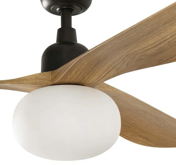 FARO 34360WT-11L – Stropný ventilátor OUTWOOD L, 1× E27 (max. 15 W), hnedá/čierna, priemer 150 cm, WT, IP44, s diaľkovým ovládaním