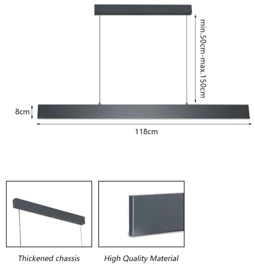 Brilagi - LED Stmiev. luster na lanku SLIMLINE LED/40W/230V 3000-6000K antracit+DO