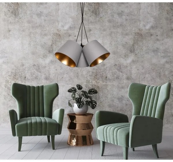 Luster na lanku ZOMA 3xE27/60W/260V šedá/medená