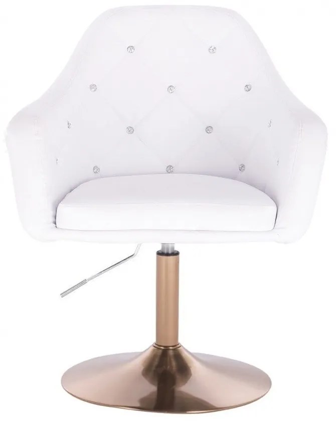 LuxuryForm DESIGN Kreslo ROMA na zlatom tanieri - biele
