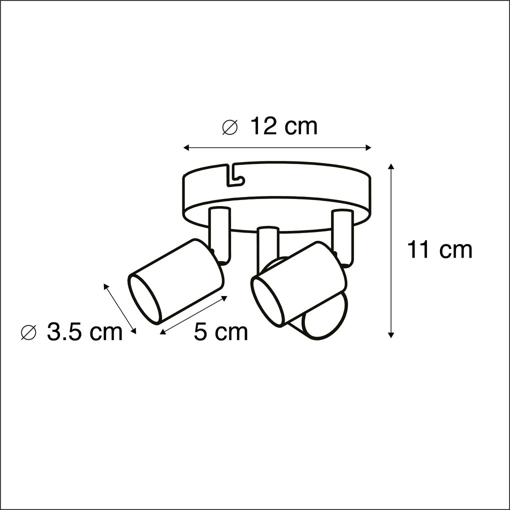 Moderné bodové svetlo biele naklápateľné okrúhle 3-svetlo - Jeany