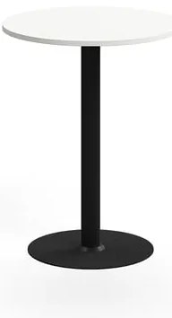 Barový stôl ALVA, Ø700x900 mm, s kotvením do zeme, HPL, čierna/biela