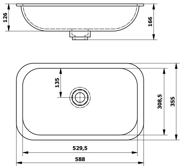 Sapho - Zapustené umývadlo IMPALA 58,8x35,5 cm biele