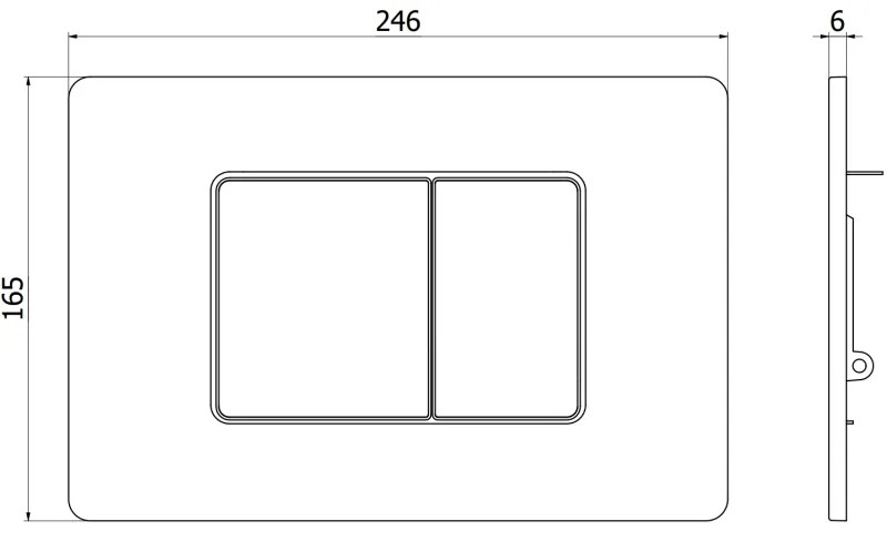 Mexen Tex 05, splachovacie tlačidlo z nehrdzavejúcej ocele, šedá matná-brúsená, 6105-12