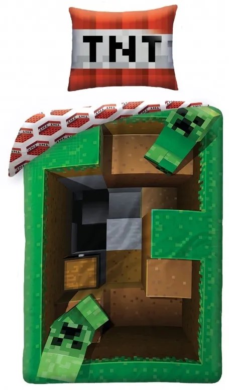 Obliečky Minecraft Creeper TNT 140/200, 70/90