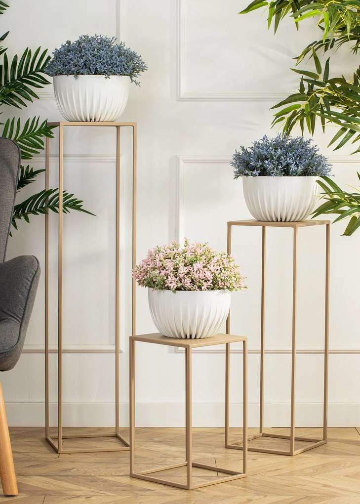 STOJAN NA KVETINÁČ SIMPLE 70X24X24 CM BÉŽOVÁ