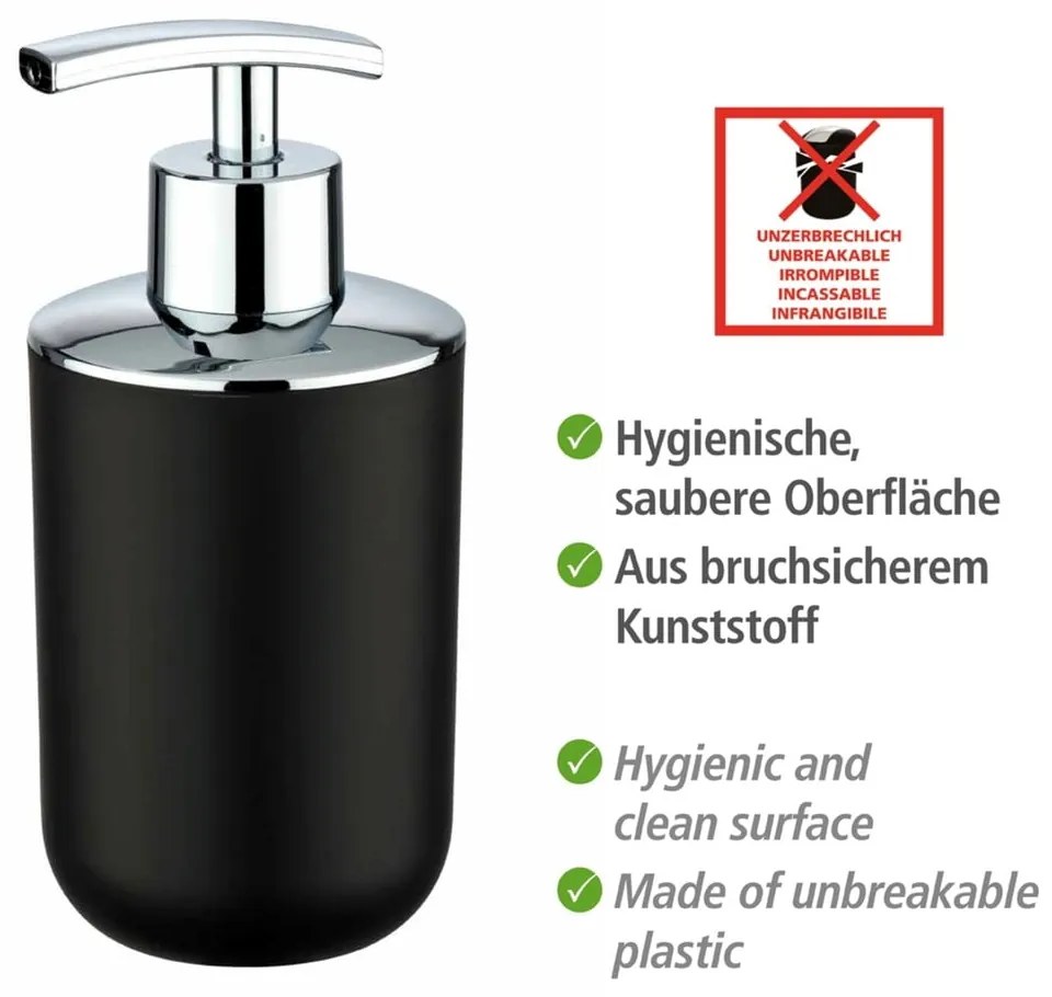 Čierny dávkovač mydla Wenko Brasil