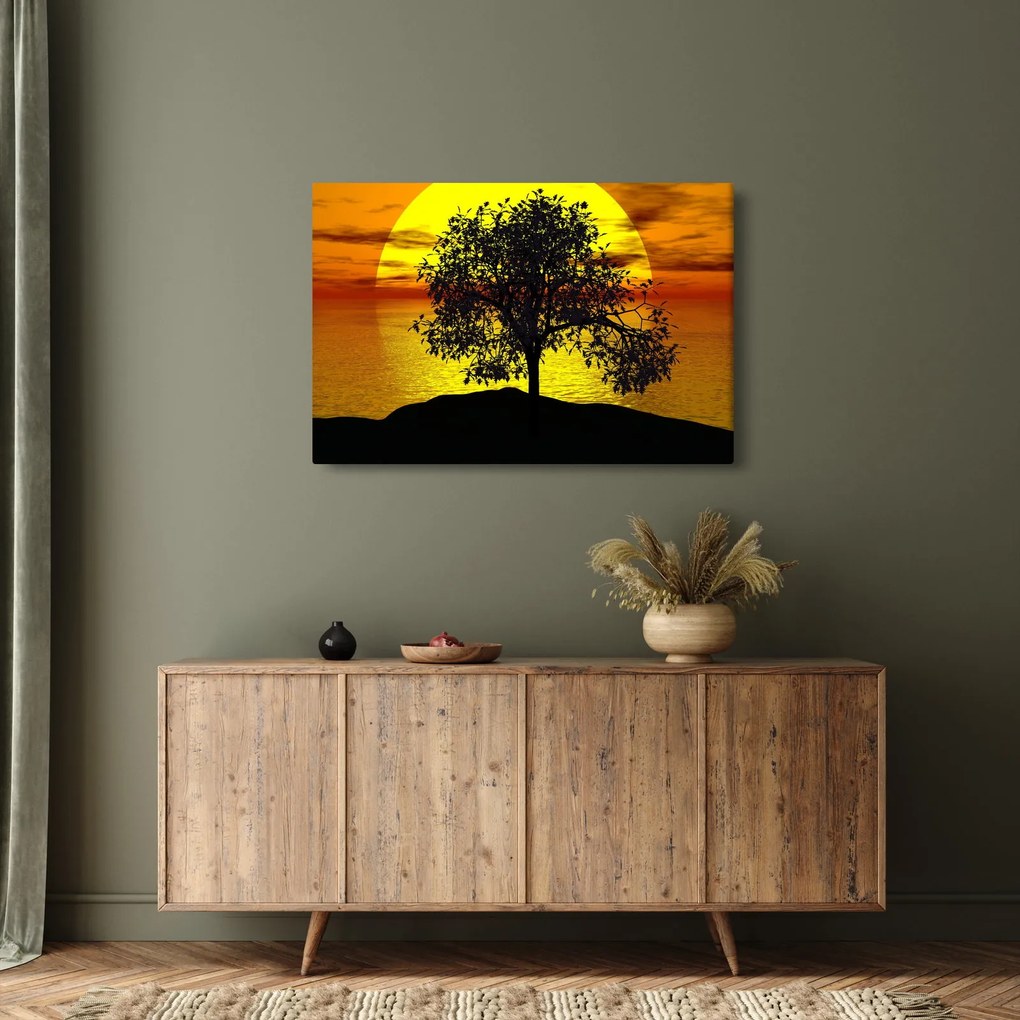 Obraz siluety stromu (90x60 cm)