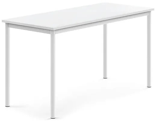 Stôl SONITUS, 1400x600x720 mm, HPL - biela, biela