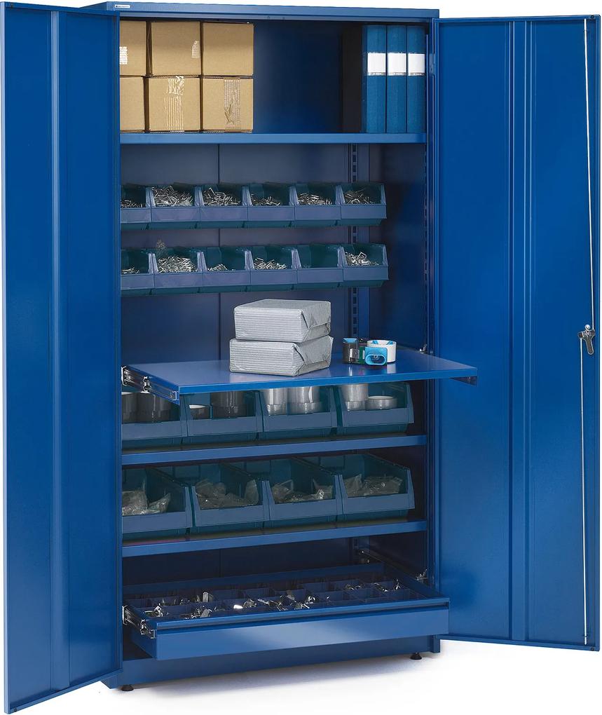 Dielenská skriňa na náradie Supply s mech. zámok, 1900x1020x500 mm, modrá