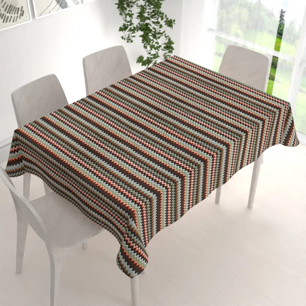 Biante Bavlnený obdĺžnikový obrus Sandra SA-097 Retro cik cak 50x100 cm