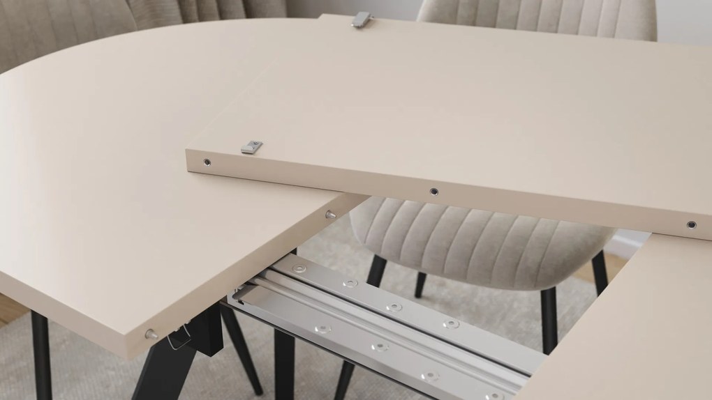 Mazzoni ALMO Kašmír / čierne nohy - OVÁLNY ROZKLADACÍ STÔL 120-220 cm PRE 10-12 OSÔB