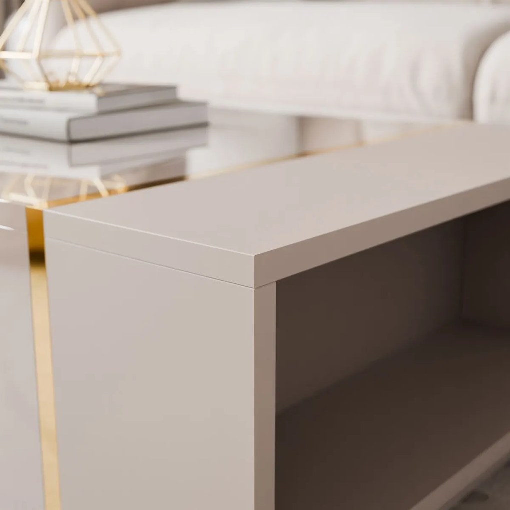 KONFERENČNÝ STOLÍK SANTINO KAŠMÍR VYSOKÝ LESK / ZLATÝ