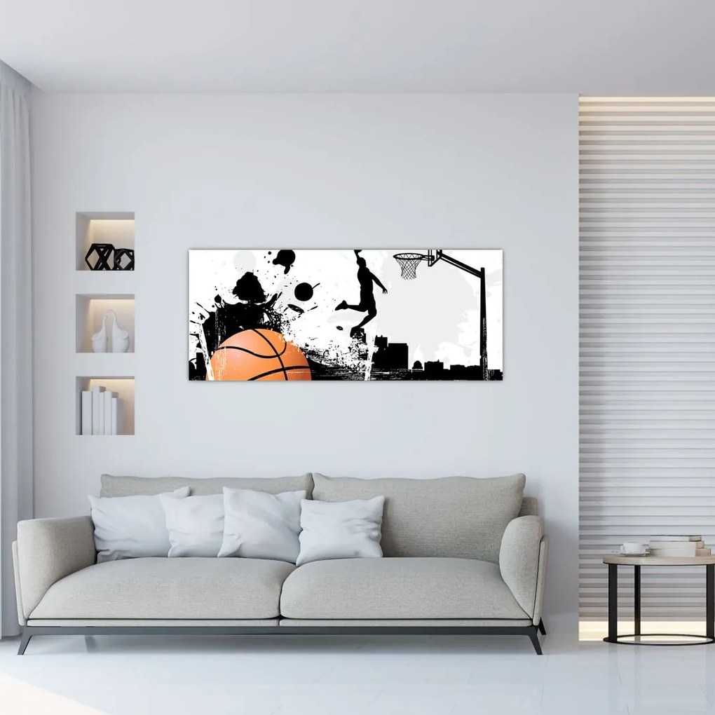 Obraz - Hráč basketbalu (120x50 cm)