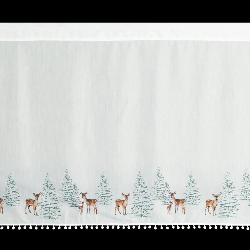 KRÁTKA VIANOČNÁ ZÁCLONA NA PÁSKE XMAS18 150X70 CM VZOROVANÁ