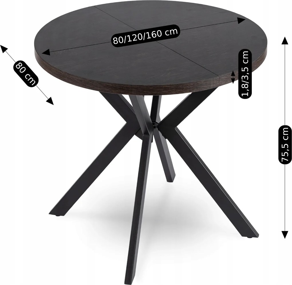 PROXIMA.store - Okrúhly rozkladací stôl DORIAN FARBA: biela, FARBA NÔH: biela