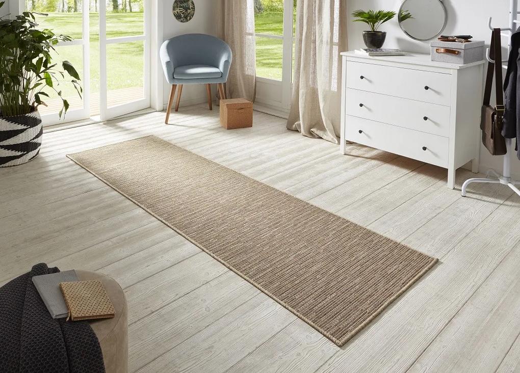 BT Carpet - Hanse Home koberce Behúň Nature 104264 Grey / Gold – na von aj na doma - 80x250 cm