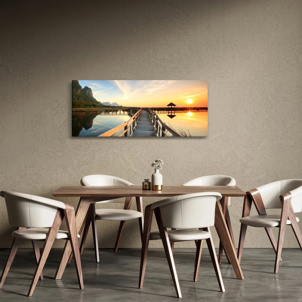 Obraz dreveného móla (120x50 cm)