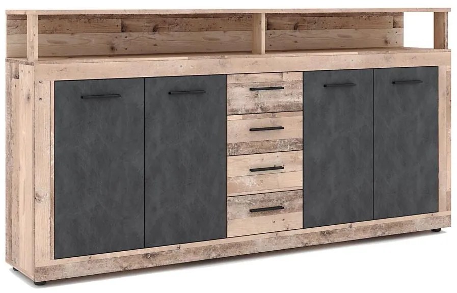 Komoda RUNA svetlohnedá/antracit