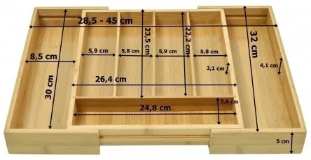 Organizér na príbory JUAN bambusový