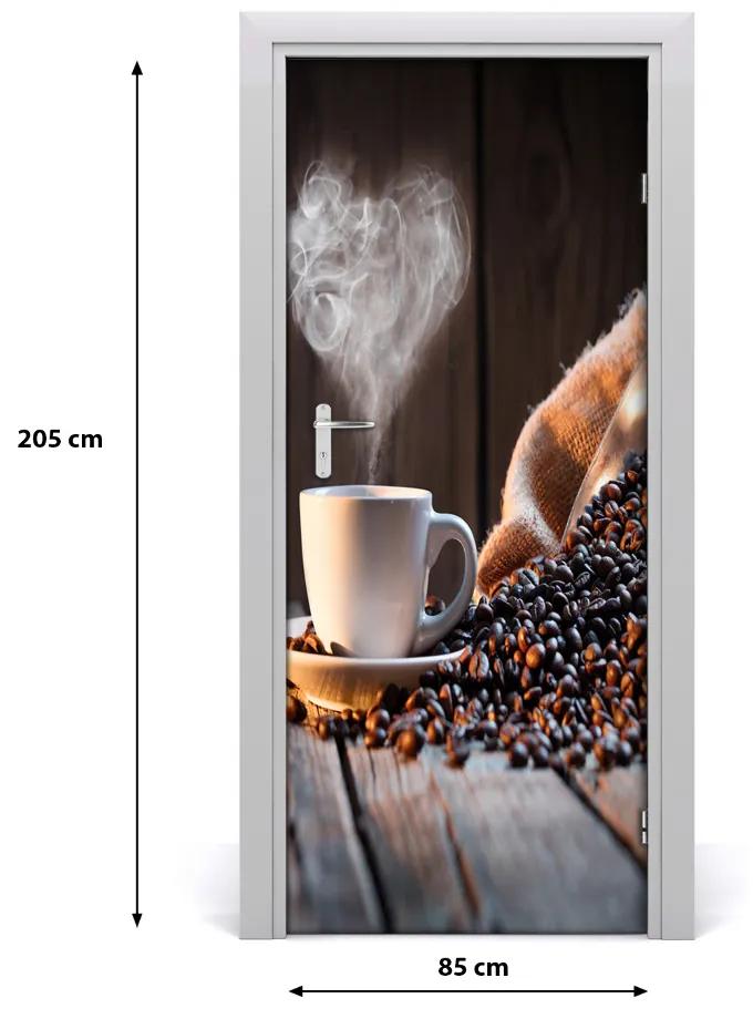 Samolepiace fototapety na dvere šálka kávy 85x205 cm