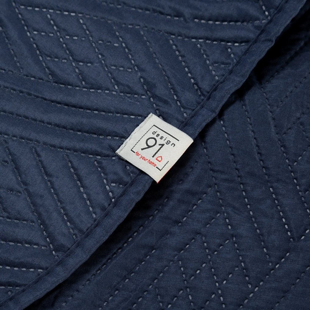 SADA PREHOZ NA POSTEĽ + OBLIEČKA NA VANKÚŠ BONI4 200X220 CM, 2 KS 40X40 CM TMAVOMODRÁ